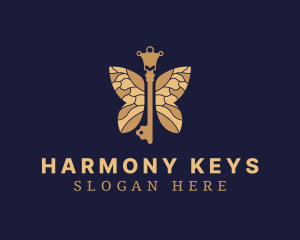 Luxe Key Butterfly logo design