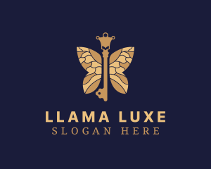 Luxe Key Butterfly logo design