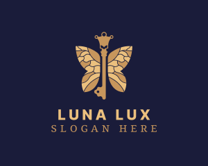 Luxe Key Butterfly logo design