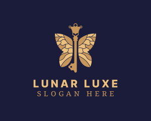 Luxe Key Butterfly logo design