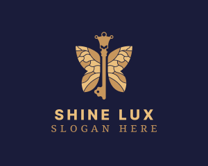 Luxe Key Butterfly logo design