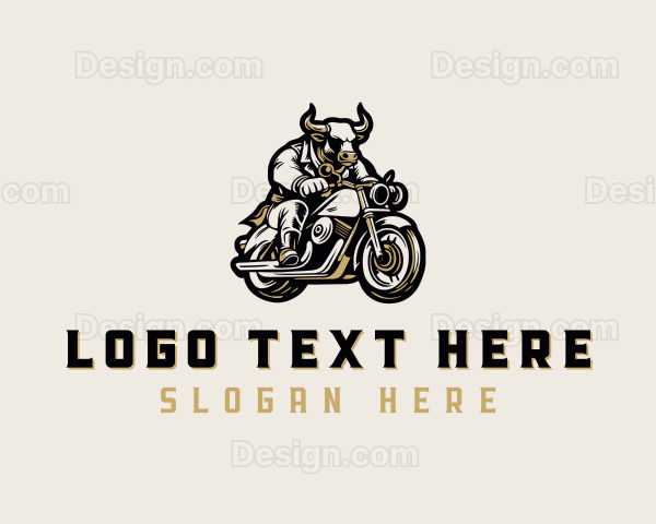 Bull Motorcycle Rider Logo