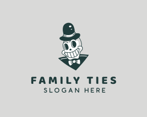 Smiling Skull Gentleman logo design