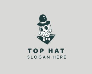 Smiling Skull Gentleman logo design