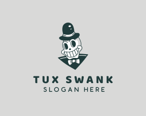 Smiling Skull Gentleman logo design