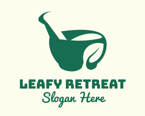 Leaf Mortar Herbal Medicine logo design