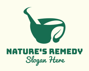 Leaf Mortar Herbal Medicine logo design