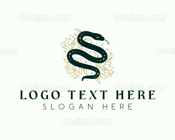 Snake Floral Boho Logo