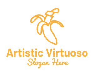 Yellow Stroke Banana logo design