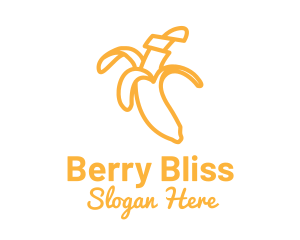 Yellow Stroke Banana logo design