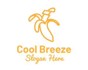 Yellow Stroke Banana logo design