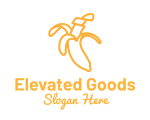 Yellow Stroke Banana logo design