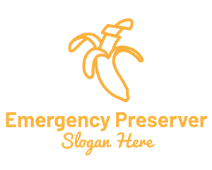 Yellow Stroke Banana logo design