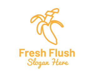 Yellow Stroke Banana logo design