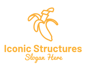 Yellow Stroke Banana logo design