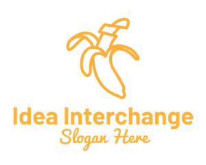 Yellow Stroke Banana logo design