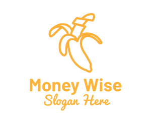 Yellow Stroke Banana logo design