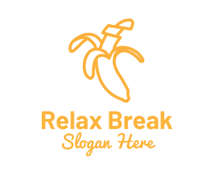 Yellow Stroke Banana logo design