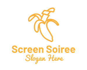 Yellow Stroke Banana logo design