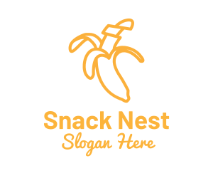 Yellow Stroke Banana logo design