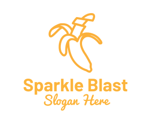 Yellow Stroke Banana logo design