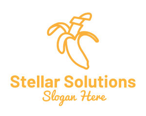 Yellow Stroke Banana logo design