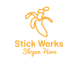 Yellow Stroke Banana logo design