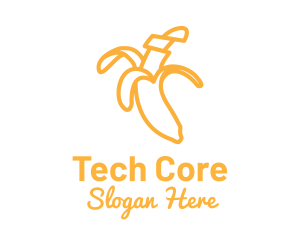 Yellow Stroke Banana logo design