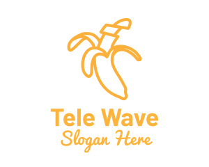 Yellow Stroke Banana logo design