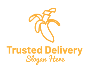 Yellow Stroke Banana logo design