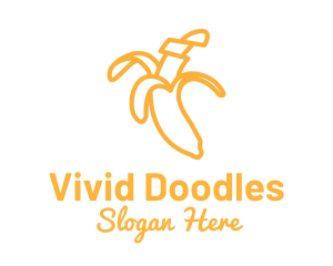 Yellow Stroke Banana logo design