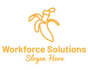 Yellow Stroke Banana logo design