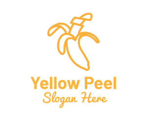 Yellow Stroke Banana logo design