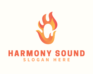 Hot Flaming Letter C Logo