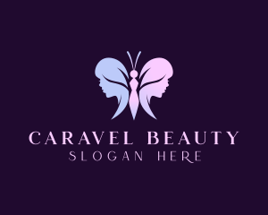 Butterfly Woman Beauty logo design