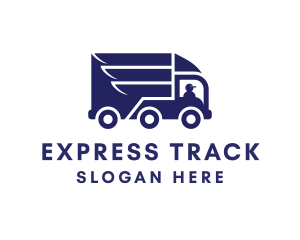 Blue Delivery Truck logo design