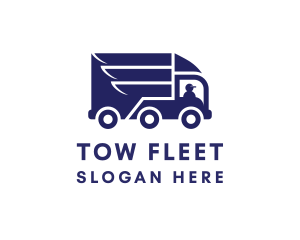 Blue Delivery Truck logo design