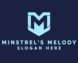 Digital Shield Letter M logo design