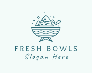 Seafood Fish Bowl  logo design