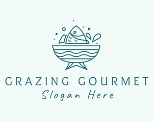 Seafood Fish Bowl  logo design