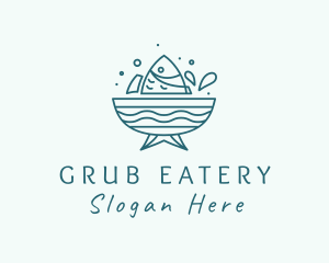 Seafood Fish Bowl  logo design