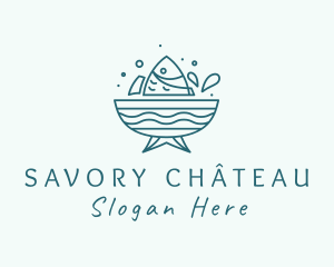 Seafood Fish Bowl  logo design