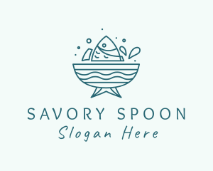 Seafood Fish Bowl  logo design