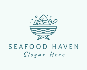 Seafood Fish Bowl  logo design