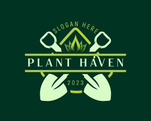 Garden Plant Shovel logo design