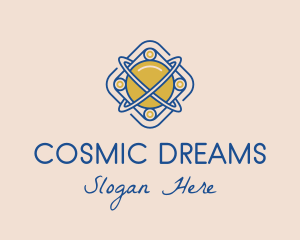 Cosmic Orbit Planet logo design