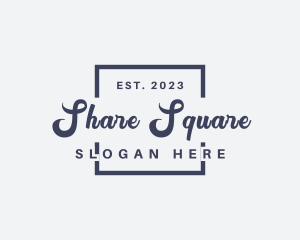 Square Cursive Business logo design