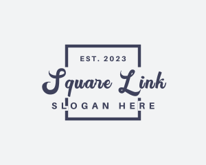 Square Cursive Business logo design