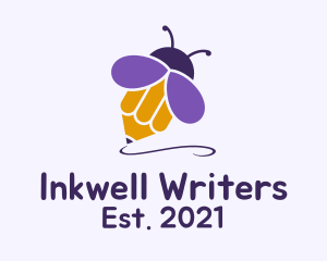 Bee Pencil Writing logo