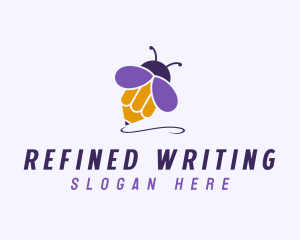 Bee Pencil Writing logo design